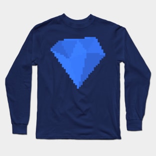 Sapphire Gem Pixel Art Long Sleeve T-Shirt